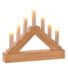 Hi Kaarsenbrug - Hout - Met Led - Warm Wit - 7 Lampjes - 21 Cm