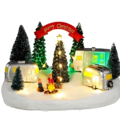 HI Kerstdecoratie Trailer Met Buitenscène - 26 X 18 X 15,5 Cm