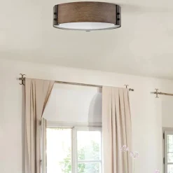 Hinkley Led Plafond Buitenlamp Sawyer - 3x E27 Max 40w - Sequoia Wood Effect With Rust Iron Accents