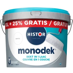 Histor Muurverf Monodek - Mat - Wit - 12,5L