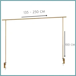Hixa Decoratieframe Tafelklem Decoratie Goud Verstelbaar 135 Tot 250 Cm Metaal