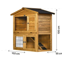 H&j - Houten Hok -noisette - 102 X 55 X 100 Cm - Bruin