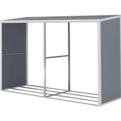 H&J - Houtopslag Haardhout Rek Buiten "alexandre" - 3.38 M² - 302 X 112 X 190 Cm - Grijs