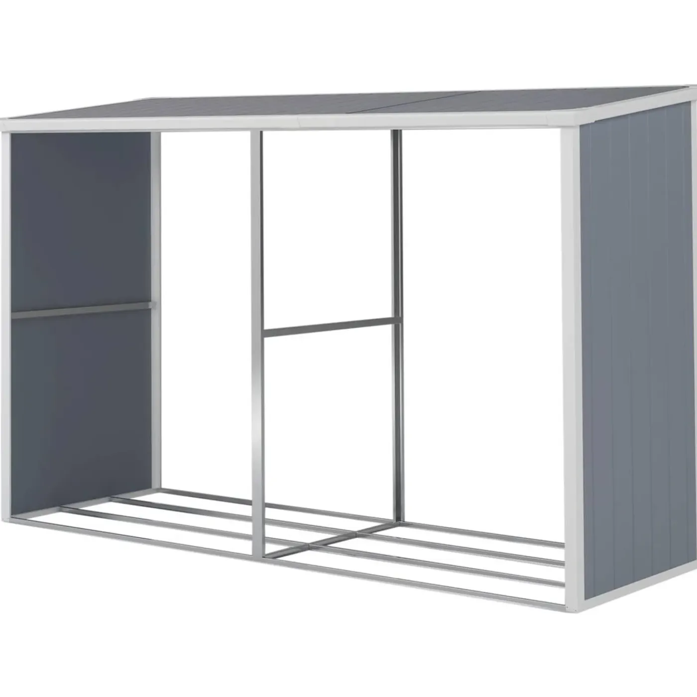 H&J - Houtopslag Haardhout Rek Buiten "alexandre" - 3.38 M² - 302 X 112 X 190 Cm - Grijs