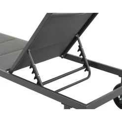 Habitat et Jardin H&j - Ligbed Ligstoel Verstelbaar Aluminium Gevoerd Textileen -bella - Phoenix - Grijs Donkergrijs