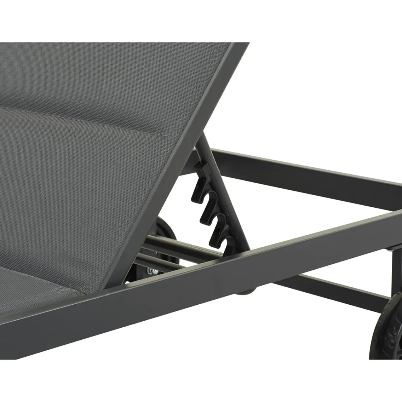 Habitat et Jardin H&j - Ligbed Ligstoel Verstelbaar Aluminium Gevoerd Textileen -bella - Phoenix - Grijs Donkergrijs