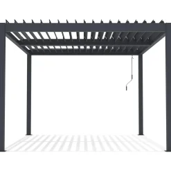 Habitat et Jardin H&j - Pergola Terrasoverkapping Zonwering 3 X 4 M Verstelbaar Aluminium Met Led Verlichting -windso