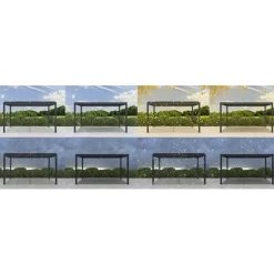 Habitat et Jardin H&j - Pergola Terrasoverkapping Zonwering 3 X 4 M Verstelbaar Aluminium Met Led Verlichting -windso