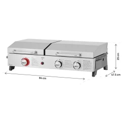 Habitat et Jardin H&j - Plancha Gasbarbecue En Plancha -flamo - 3 Branders - Grijs