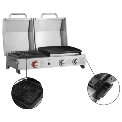 Habitat et Jardin H&j - Plancha Gasbarbecue En Plancha -flamo - 3 Branders - Grijs