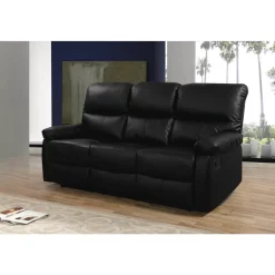 H&j - Relaxfauteuil Relaxstoel Verstelbaar Bank -lincoln - 197 X 89 X 103 Cm - 3 Zits - Zwart