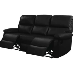H&j - Relaxfauteuil Relaxstoel Verstelbaar Bank -lincoln - 197 X 89 X 103 Cm - 3 Zits - Zwart