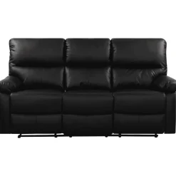 H&j - Relaxfauteuil Relaxstoel Verstelbaar Bank -lincoln - 197 X 89 X 103 Cm - 3 Zits - Zwart