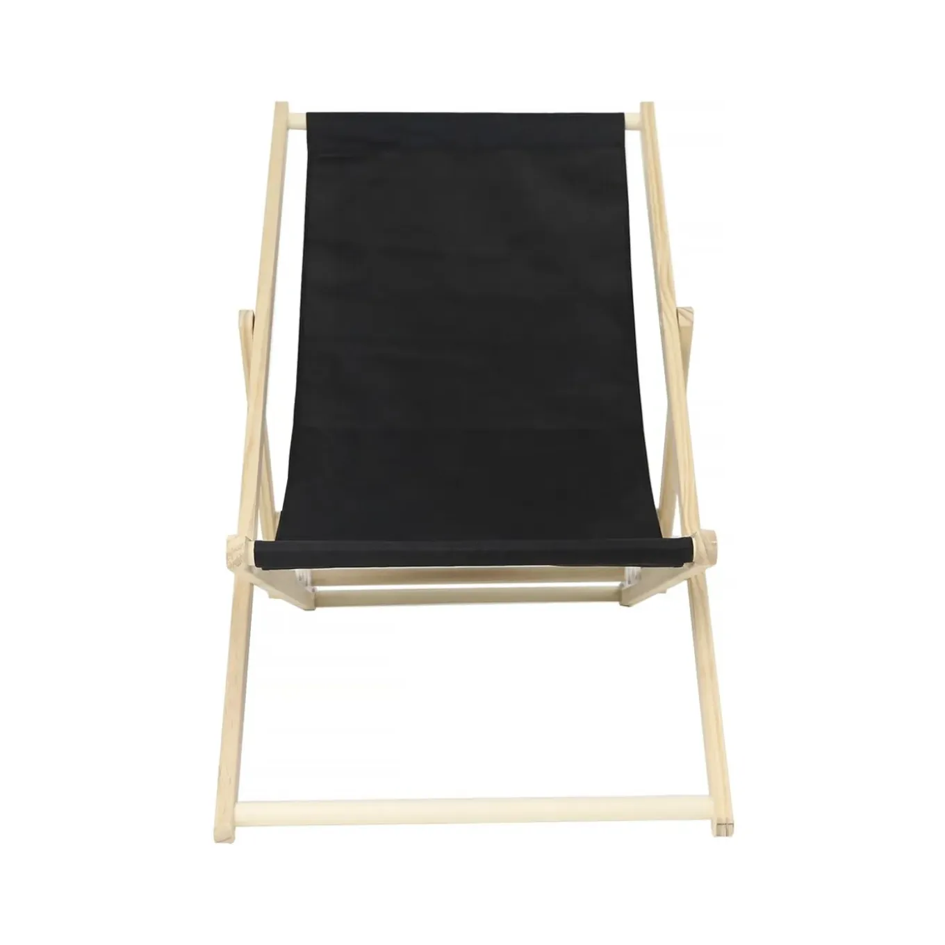 H&j - Set Van 2 Houten Ligstoel -chilienne - 107 X 56,5 X 81 Cm - Zwart