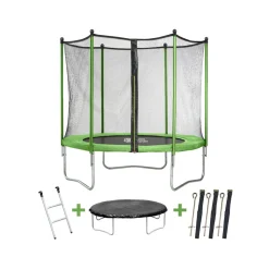 Habitat et Jardin H&j - Trampoline Buiten Outdoor -yoopi - Ø 305 Cm - Met Net + Ladder + Beschermhoes + Verankeringss
