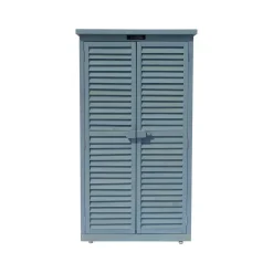 H&J - Tuinkast Houten Tuin Berging -space - 87 X 46,5 X 160 Cm - Blauw Hemelsblauw