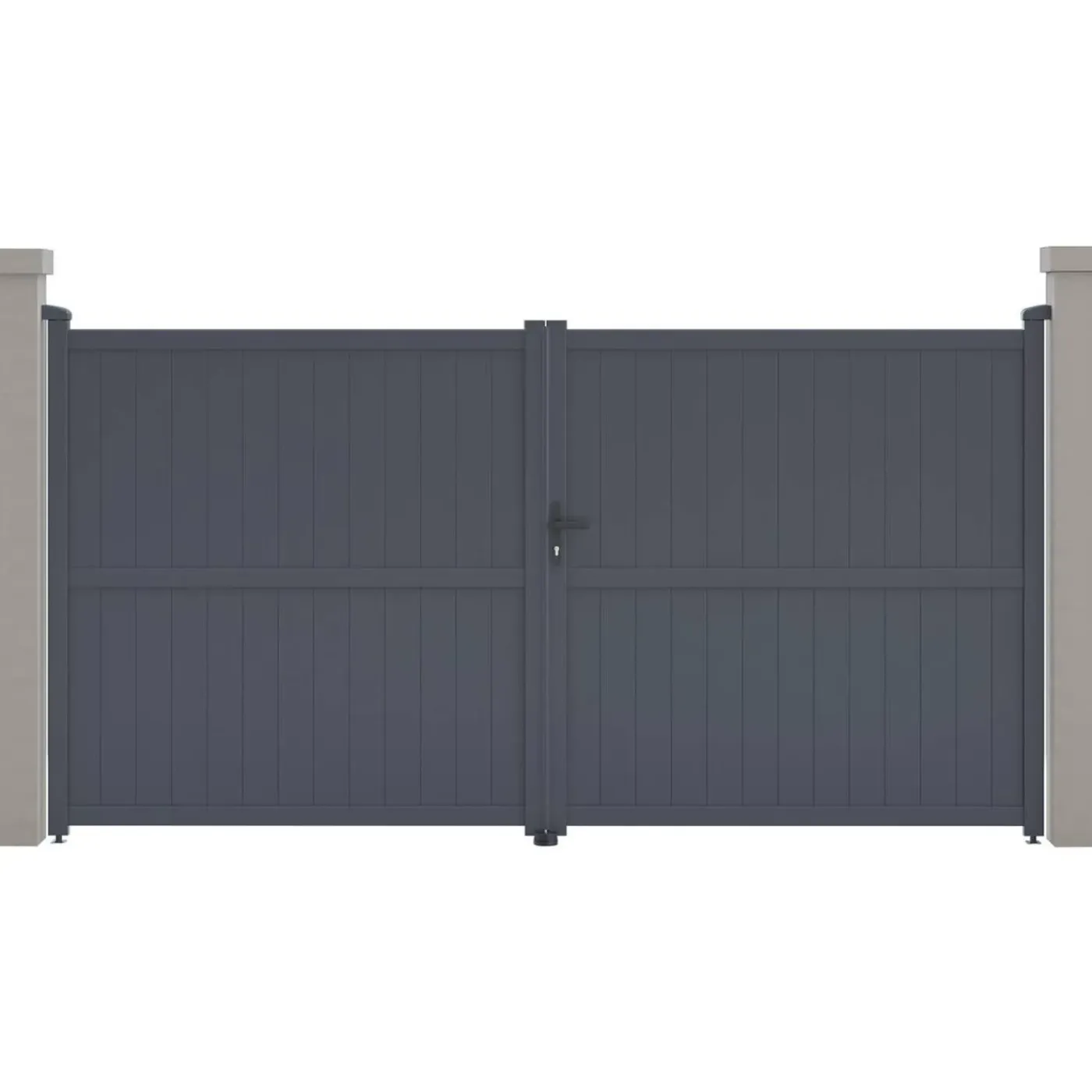 Habitat et Jardin H&j - Tuinpoort Dubbele Poort Aluminium -maurice - 349,5 X 180,9 Cm - Grijs