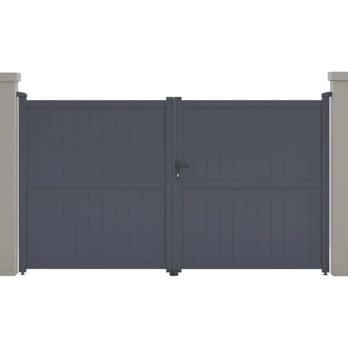 H&j - Tuinpoort Dubbele Poort Aluminium -maurice - 299,5 X 180,9 Cm - Grijs