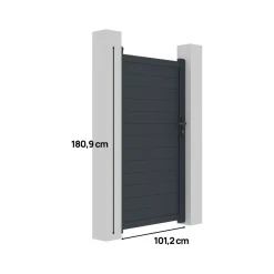 Habitat et Jardin H&j - Tuinpoort Tuindeur Aluminium -marc - 101,2 X 180,9 Cm - Grijs