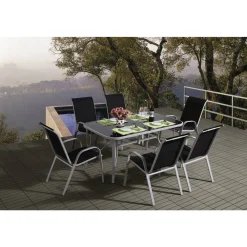 H&j - Tuinset Textileen -cordoba - Phoenix - 6 Zits - Zwart