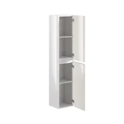 Overig Hoge Badkamerkast Milenio 30cm - Wit Glanzend - Met 2 Deuren - 30x140x27cm