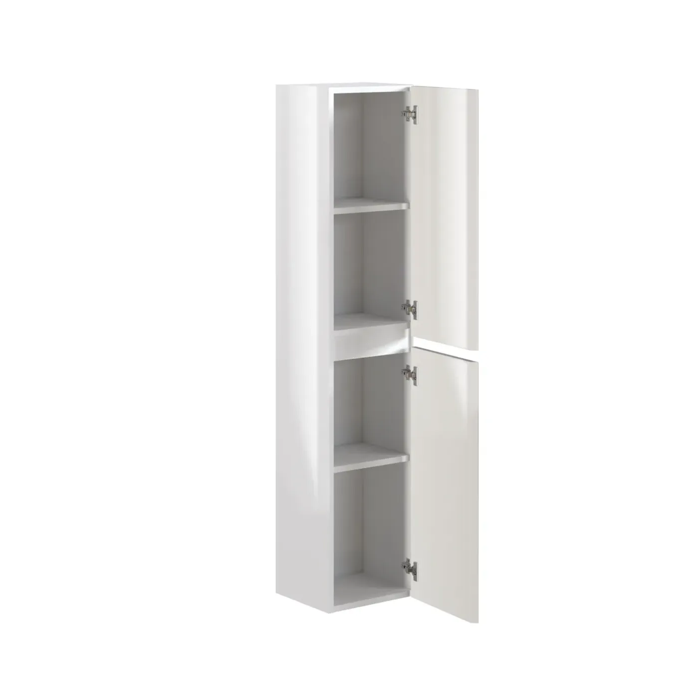 Overig Hoge Badkamerkast Milenio 30cm - Wit Glanzend - Met 2 Deuren - 30x140x27cm