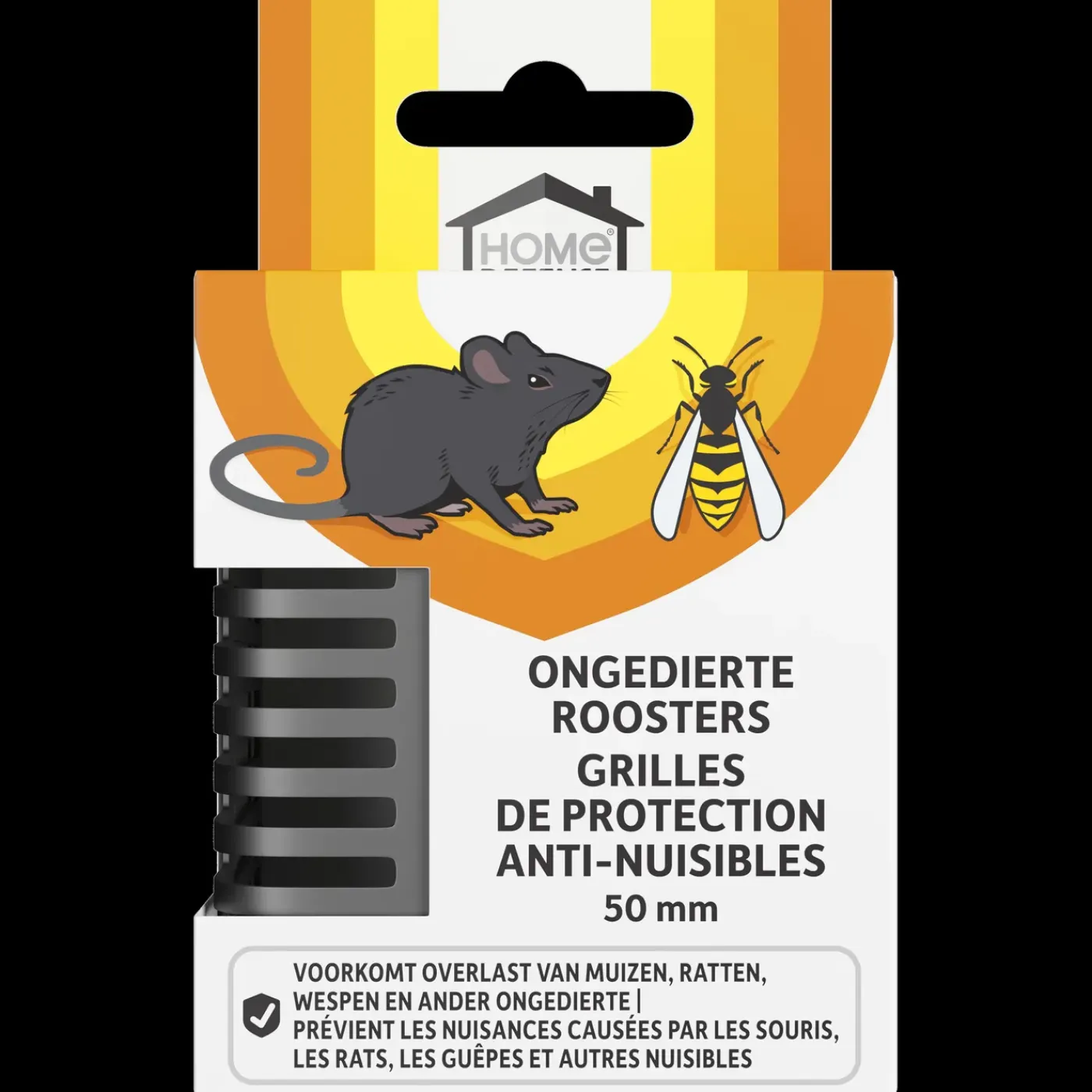 HOME DEFENSE Stootvoegrooster - Tegen Ratten en Muizen - 10 stuks - 50mm