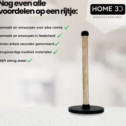 Home 3d - Keukenrolhouder Basic - Beukenhout - Zwart
