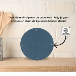 Home 3d - Keukenrolhouder Basic - Beukenhout - Blauw