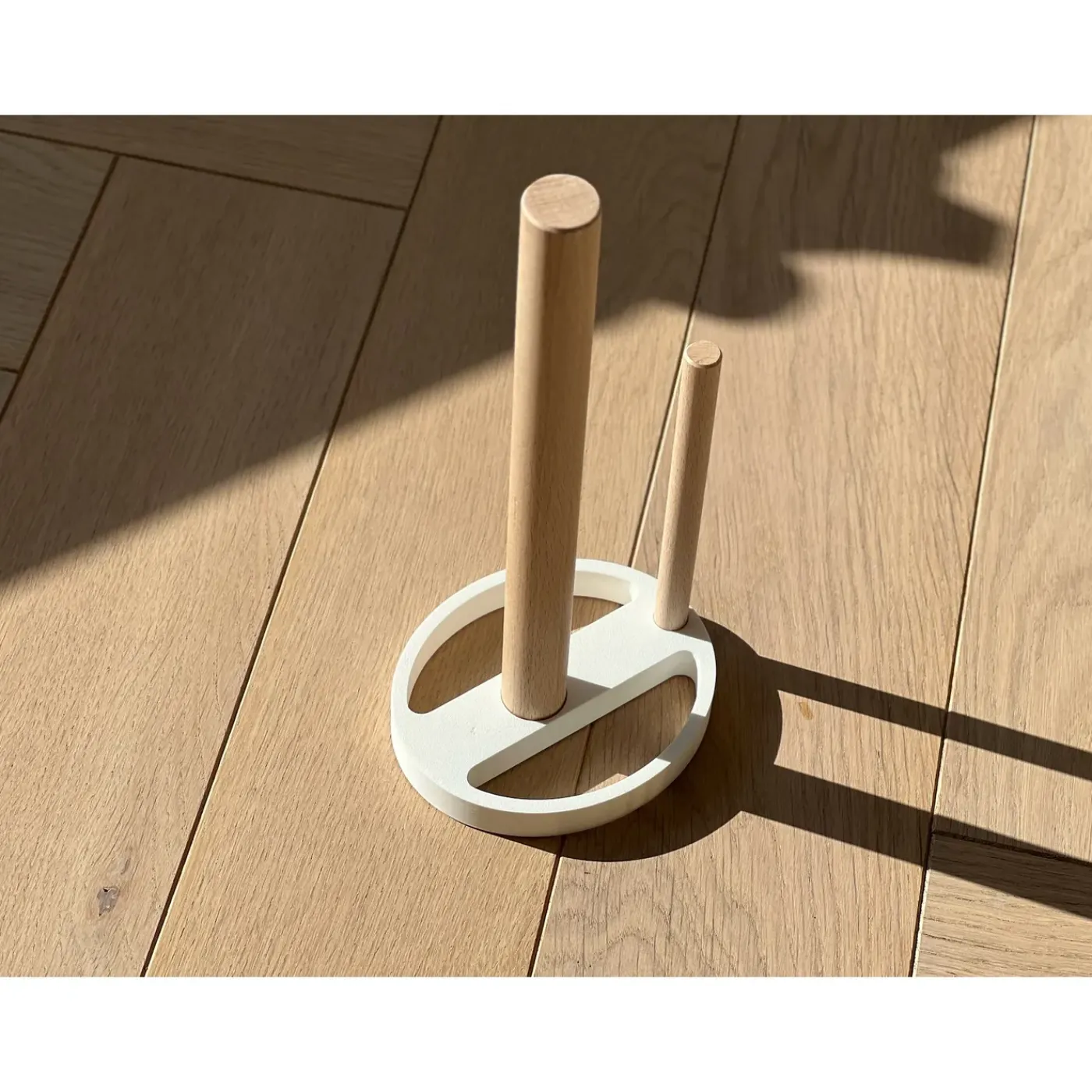 Home 3D - Keukenrolhouder Premium - Beukenhout - Wit