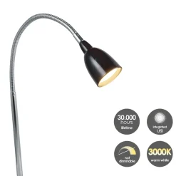 Home Sweet Home bureaulamp Flexy zwart 2,5W