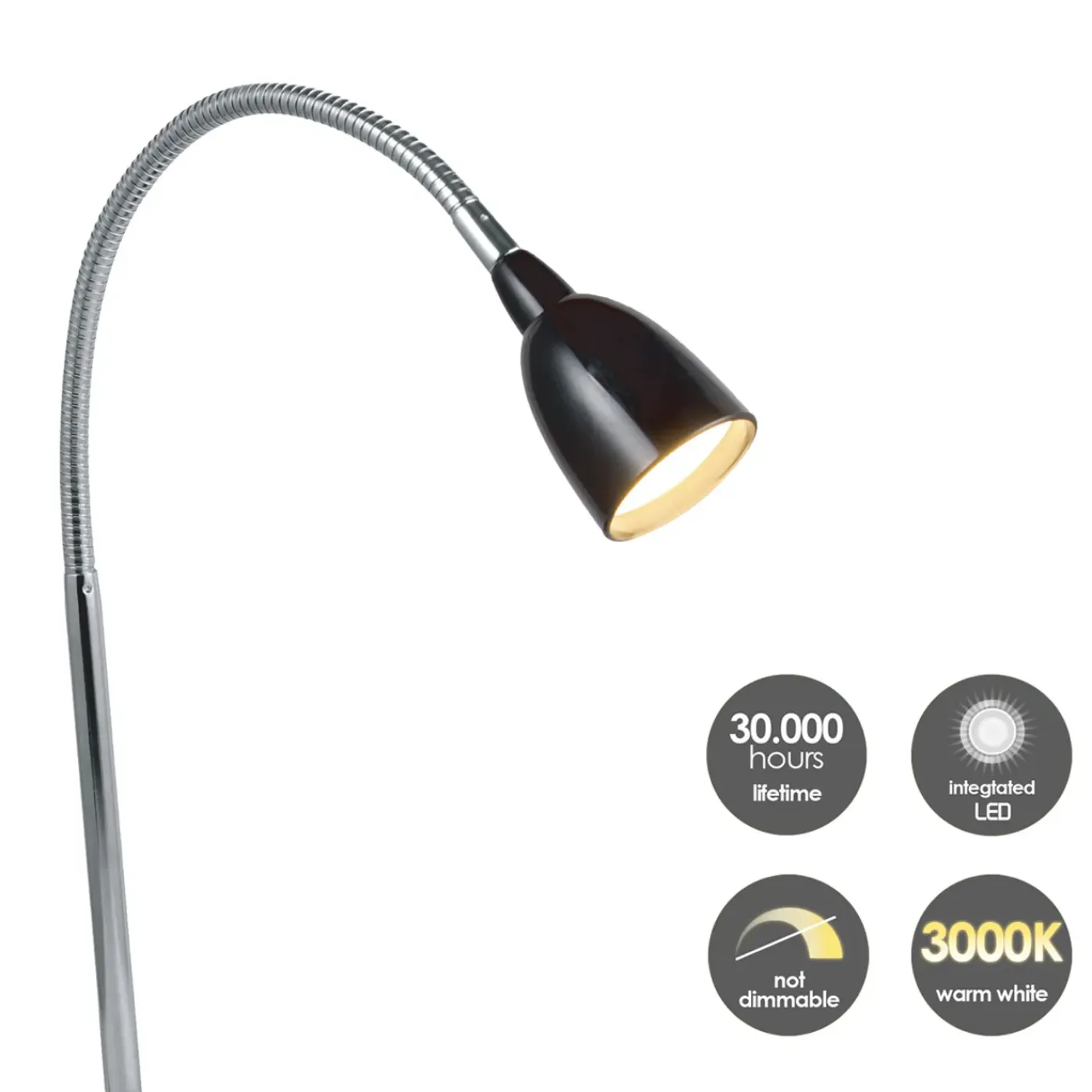 Home Sweet Home bureaulamp Flexy zwart 2,5W