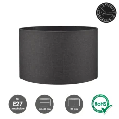Home Sweet Home Lampenkap Canvas Antraciet - B:35xd:35xh:21cm