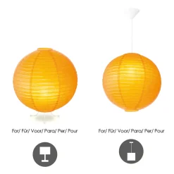 Home Sweet Home Lampenkap Lampion - Papier - Oranje - D40cm - H40cm - E27
