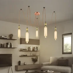 Home Sweet Home plafondkap koper ⌀12cm 5 lichts