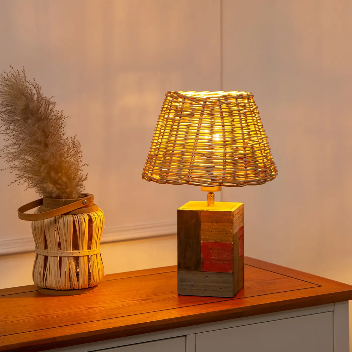 Home Sweet Home Tafellamp Voet Tora 12/12/28cm - Veelkleurig