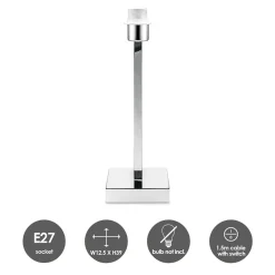 Home Sweet Home Tafellamp Voet Gomez 12.5/12.5/39cm - Chroom