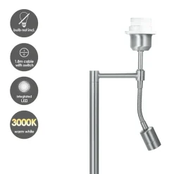 Home Sweet Home Tafellamp Voet Read 20/20/47cm - Geborsteld Staal