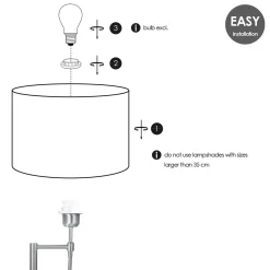 Home Sweet Home Tafellamp Voet Read 20/20/47cm - Geborsteld Staal