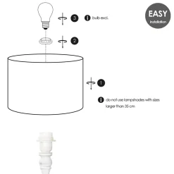 Home Sweet Home Tafellamp Voet Woodi 12/12/38cm - Wit