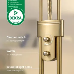 Home Sweet Home vloerlamp Uplight goud R7S 8W G9 3W