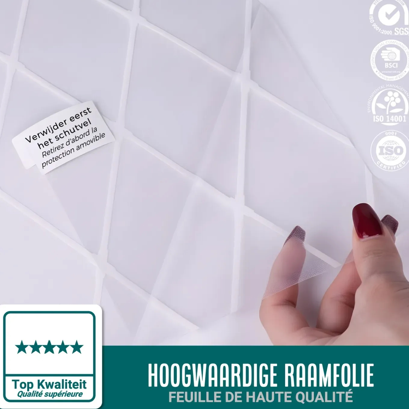 Homewell Raamfolie HR++ 90x300cm - Zonwerend & Isolerend - Statisch - Ruit