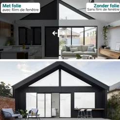 Homewell Verduisteringsdoek 90x200cm - Raamfolie 100% Verduisterend - Statisch – Zwart/Wit