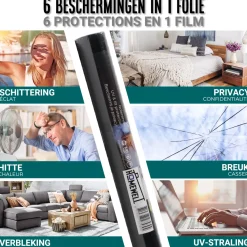 Homewell Verduisteringsdoek 90x200cm - Raamfolie 100% Verduisterend - Statisch – Zwart/Wit