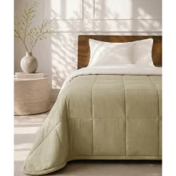 HOOMstyle Bedsprei - Wasbaar dekbed zonder overtrek - Zomer 100 g/m² - 180x220cm - Olijfgroen
