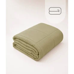 HOOMstyle Bedsprei - Wasbaar dekbed zonder overtrek - Zomer 100 g/m² - 180x220cm - Olijfgroen