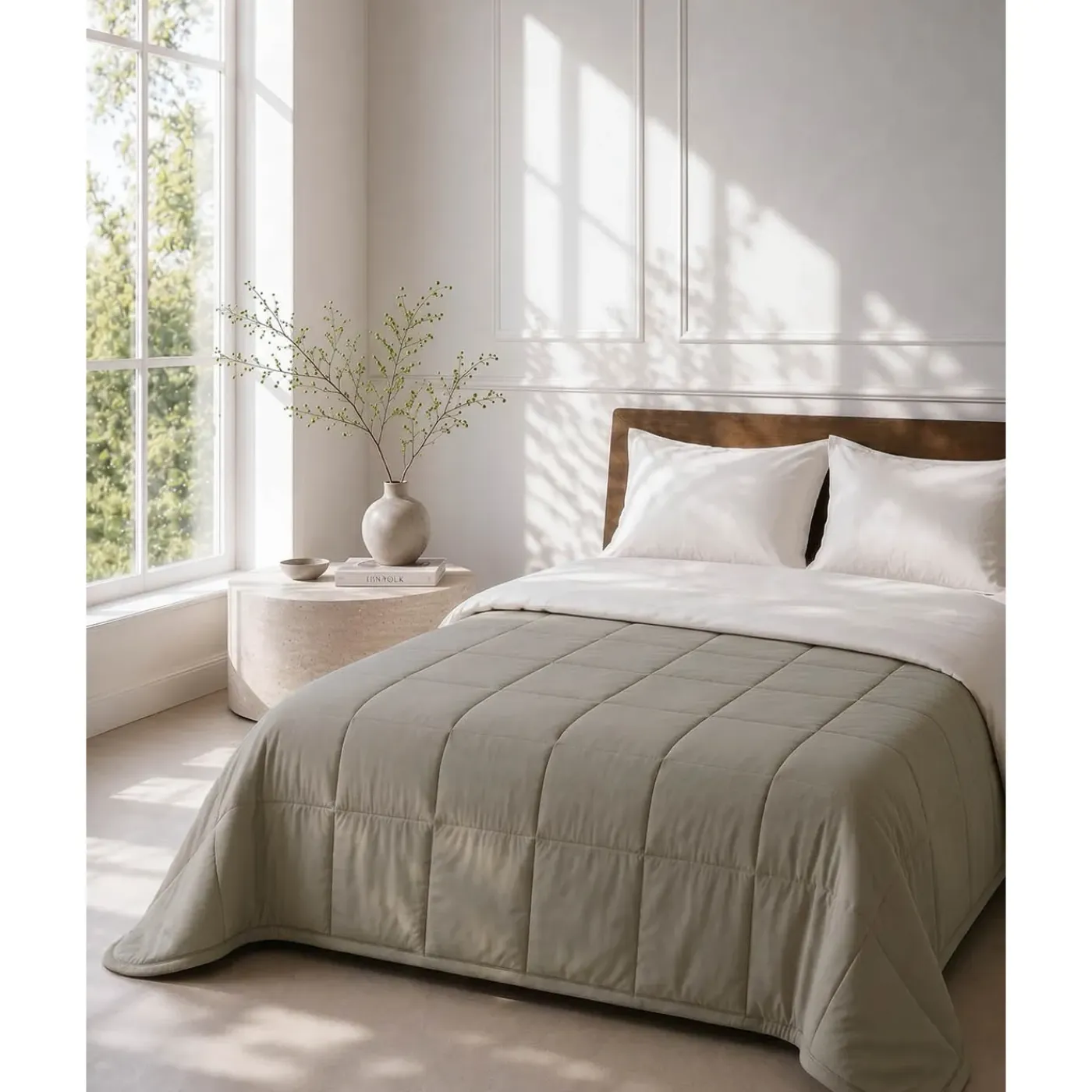 HOOMstyle Bedsprei - Wasbaar dekbed zonder overtrek - Zomer 100 g/m² - 180x220cm - Taupe