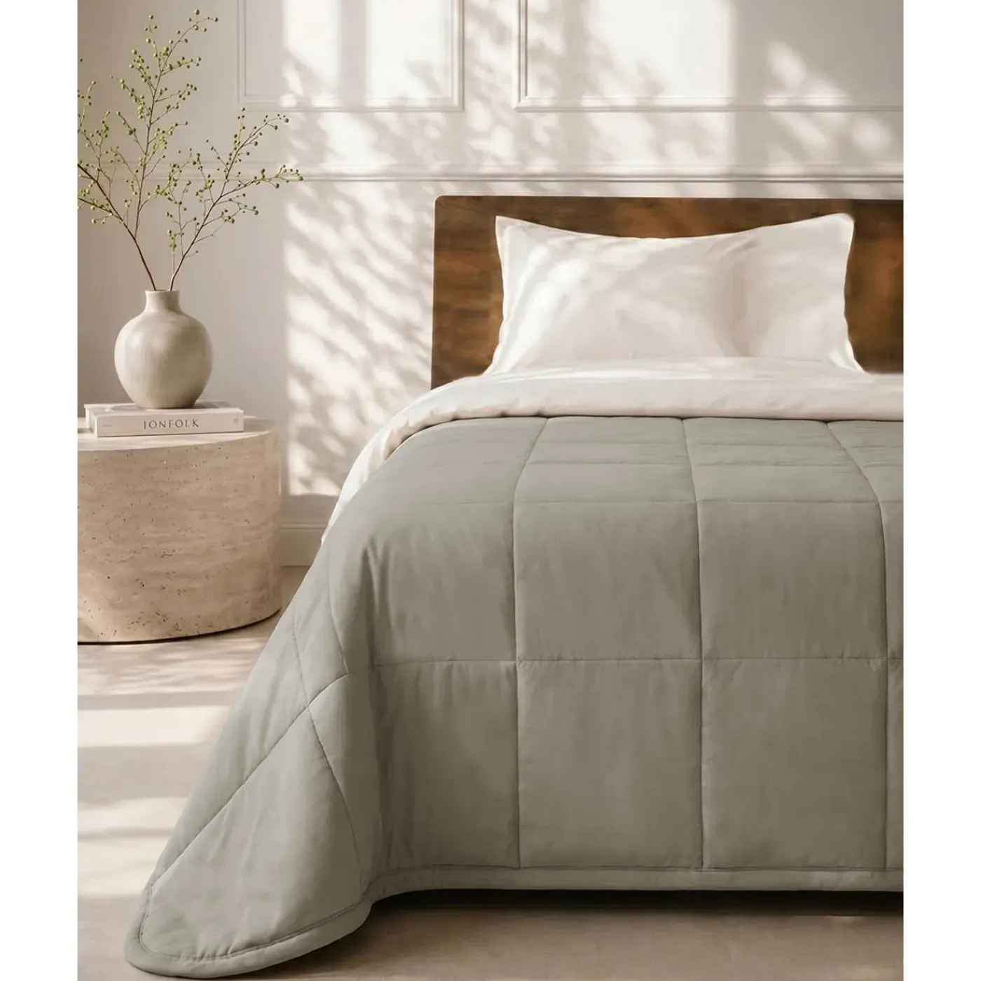 HOOMstyle Bedsprei - Wasbaar dekbed zonder overtrek - Zomer 100 g/m² - 180x220cm - Taupe