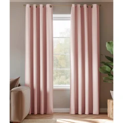 HOOMstyle Kant en Klaar Gordijn Amber - Verduisterend - Met Ringen - 140x270cm - Roze / Licht Roze