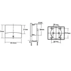 Hope Sun Analoge Paneelmeter Voor Dc Stroommetingen 3a Cc / 60 X 47mm
